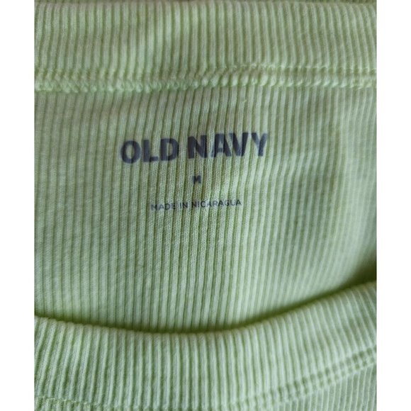 Old Navy Womens Short Sleeve Ribbed T-Shirt M Light Green Cotton Blend - Picture 3 of 4